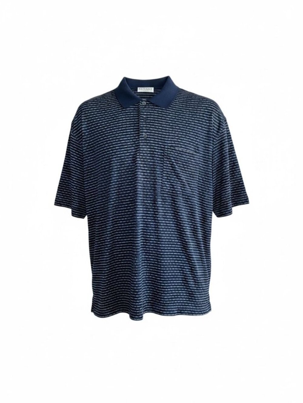 Report Collection Made in Italy Men's Navy Blue Patterned Golf Polo Shirt Size M